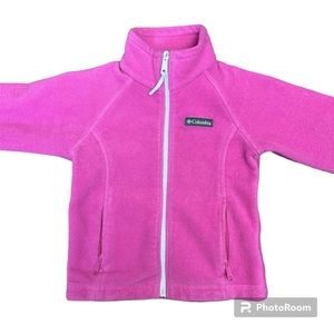 Columbia youth girls xs pink fleece jacket zip up sweatshirt